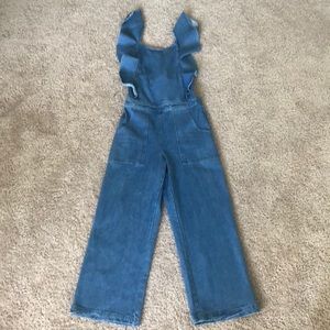 Denim body suit